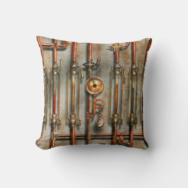 Cojín Decorativo Steampunk - El colector de lubricación (Anverso)