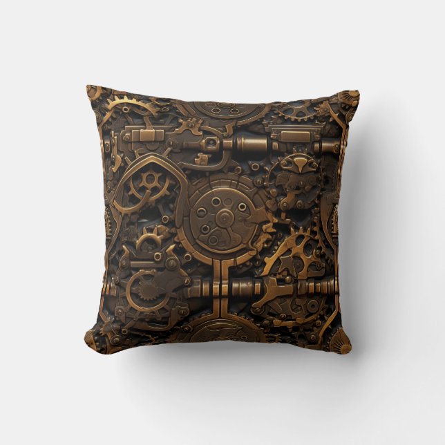 Cojín decorativo Steampunk Gears (Anverso)