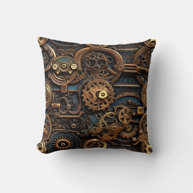 Cojín decorativo Steampunk Gears (Anverso)