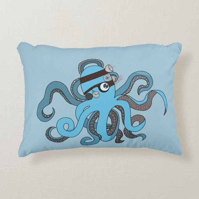 Cojín Decorativo Steampunk Octopus (Anverso)
