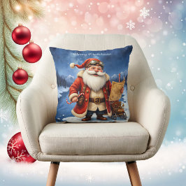 Cojín Decorativo Steampunk Santa Claus – Vintage Christmas Adventur