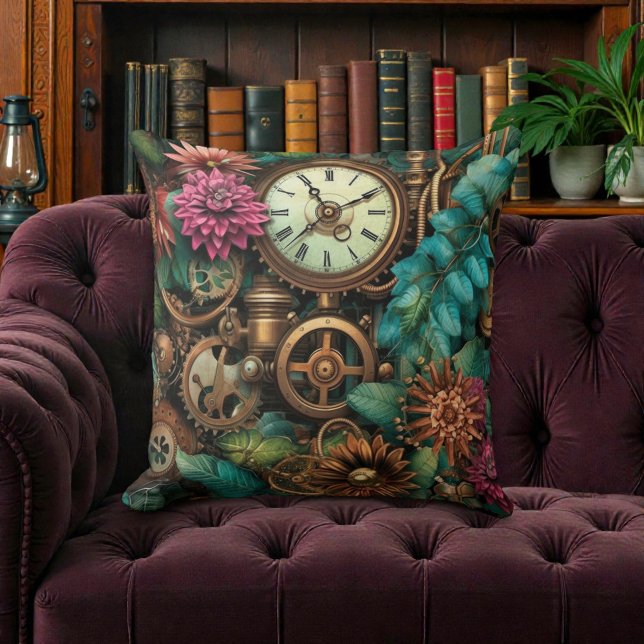 Cojín Decorativo Steampunk Victoriano con Flores (Subido por el creador)