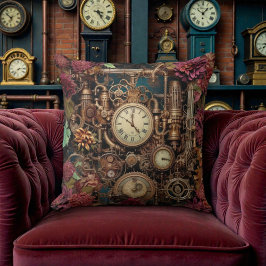 Cojín Decorativo Steampunk Victoriano con Flores