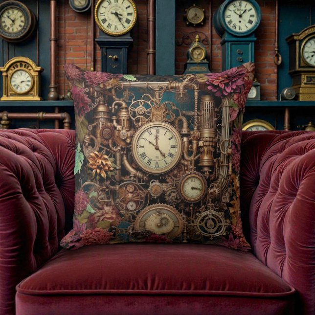Cojín Decorativo Steampunk Victoriano con Flores (Subido por el creador)