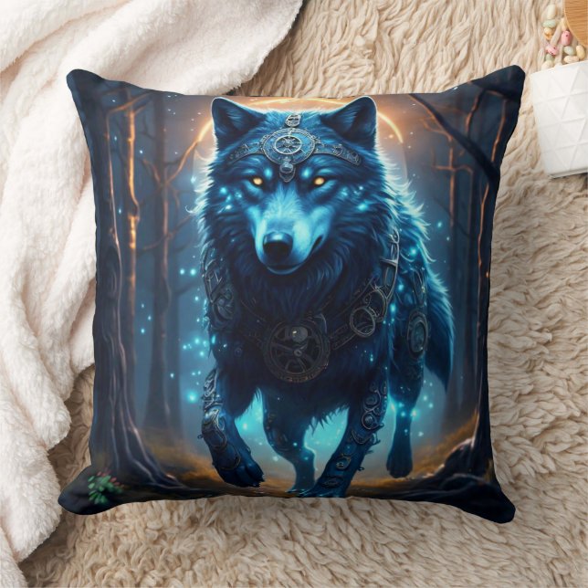 Cojín Decorativo Steampunk Wolf (Manta)