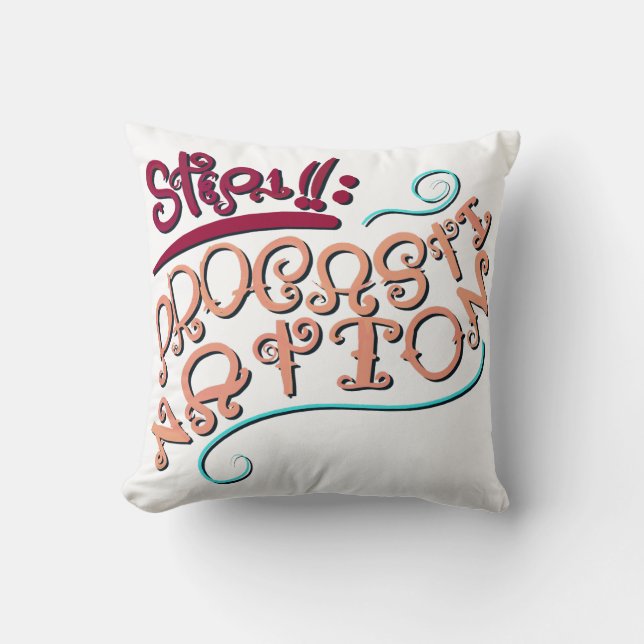 Cojín Decorativo Step 1: Procastination (Anverso)