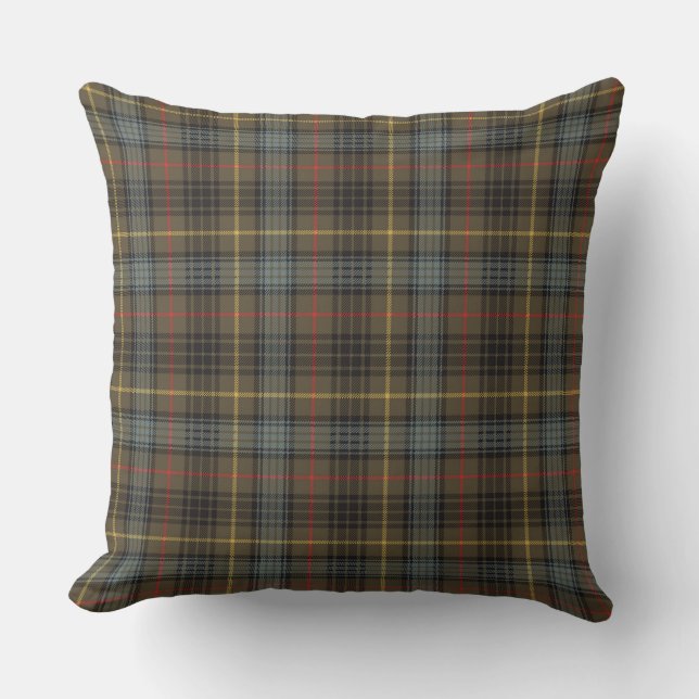 Cojín Decorativo Stewart Hunting Weathered Tartán Plaid Pattern (Anverso)