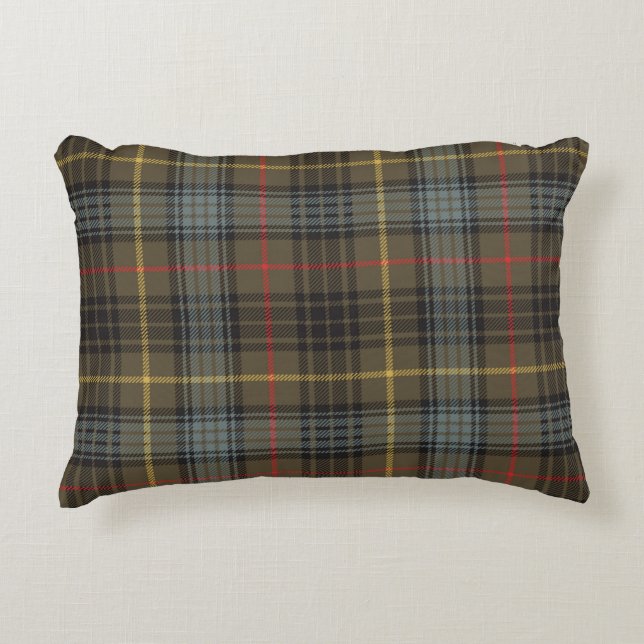 Cojín Decorativo Stewart Hunting Weathered Tartán Plaid Pattern (Anverso)