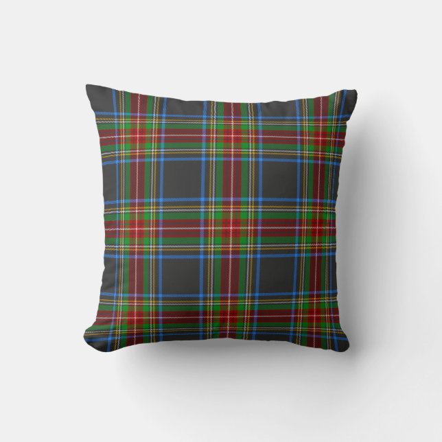 Cojín Decorativo Stewart Stuart Black Clan Tartan Plaid (Anverso)