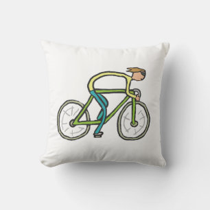Cojín Decorativo Stickman en bicicleta