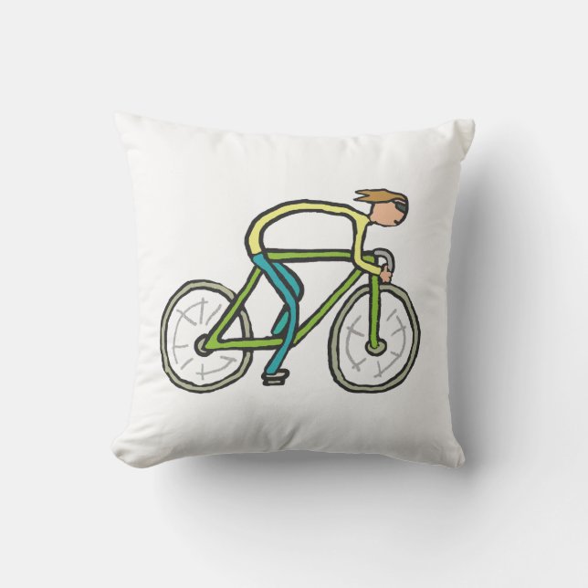 Cojín Decorativo Stickman en bicicleta (Anverso)