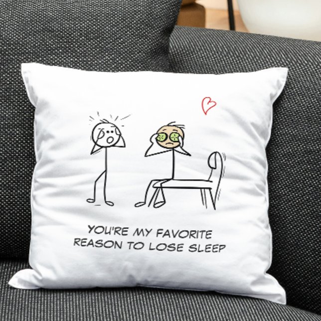 Cojín Decorativo Stickman Humor Cita Día de San Valentín gracioso (Subido por el creador)