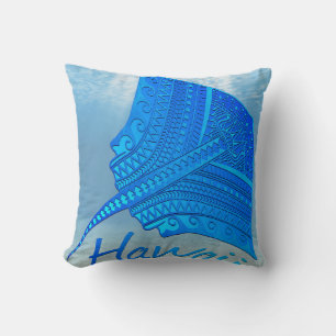 Cojín Decorativo Stingray tribal hawaiano