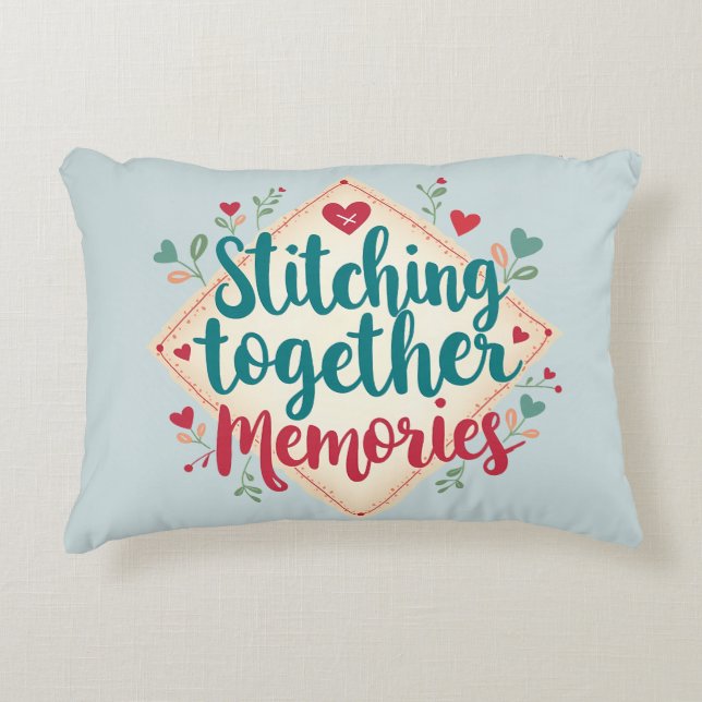 Cojín Decorativo Stitching Together Recuerdos Embroidery Art (Anverso)