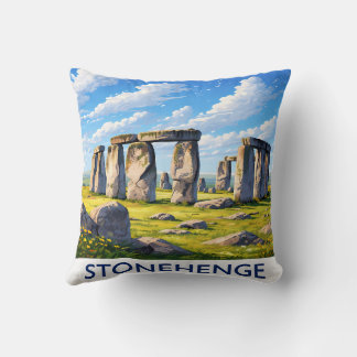 Cojín Decorativo Stonehenge Throw Pillow Ancient Monument Landscape