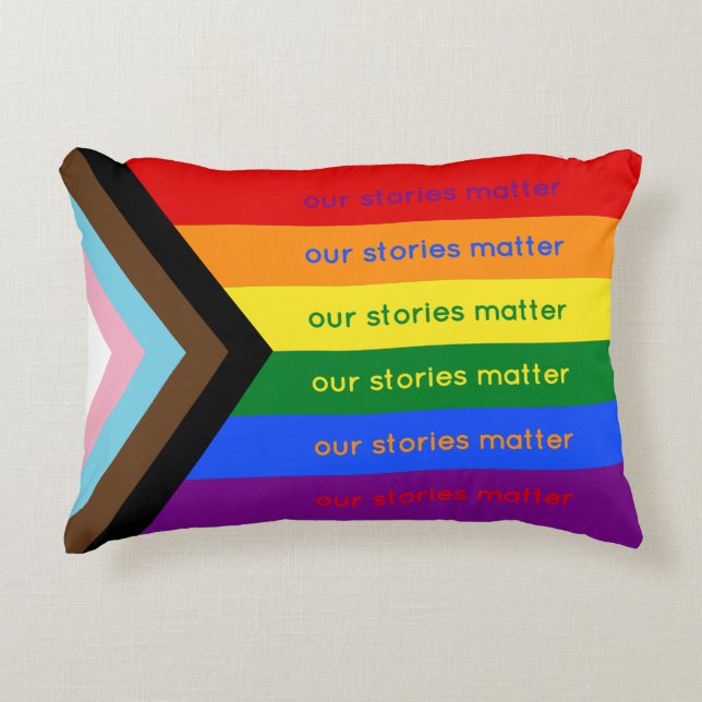 Cojín Decorativo Stories Matter Gay Pride Intersection Rainbow Flag (Anverso)