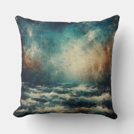 Cojín Decorativo Stormy Blue Ocean Old Photograph