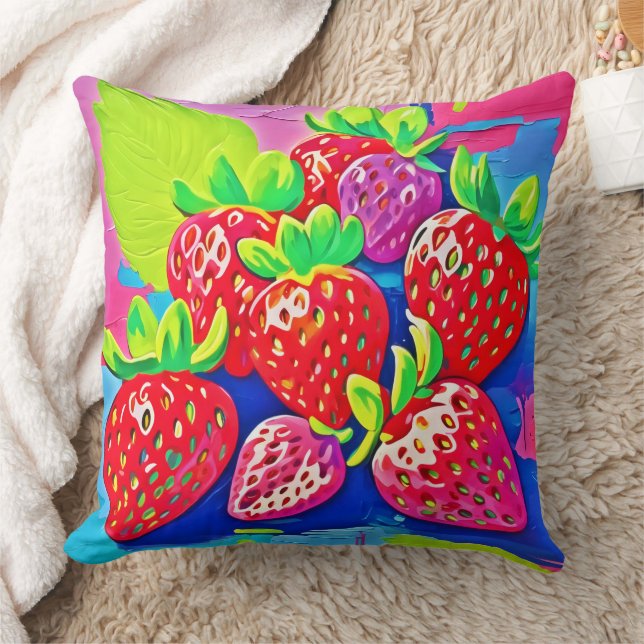 Cojín Decorativo Strawberries de Pop Art (Manta)