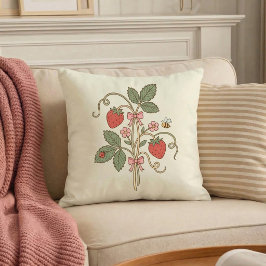 Cojín Decorativo Strawberry Floral Garden Throw Pillow