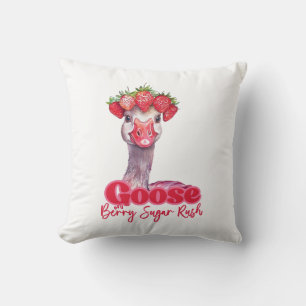 Cojín Decorativo Strawberry Goose Funny Goose con fresas
