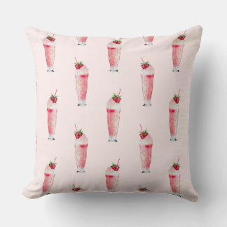 Cojín Decorativo Strawberry Milkshake Throw Pillow 