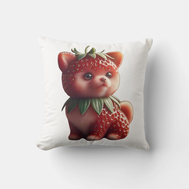 Cojín Decorativo Strawberry Pomeranian (Anverso)