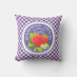 Cojín decorativo Strawberry Purple Gingham