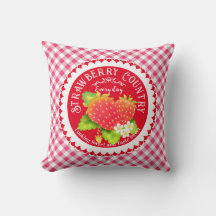 Cojín decorativo Strawberry Red Gingham