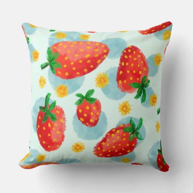 Cojín Decorativo Strawberry Throw Pillow (Anverso)