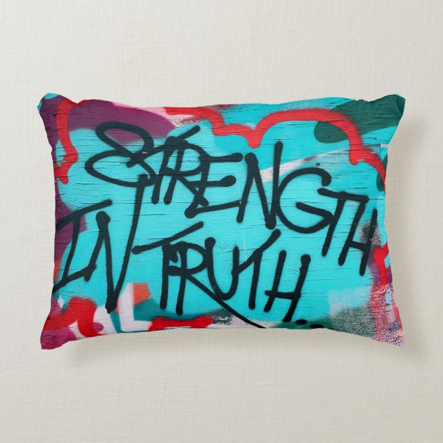 Cojín Decorativo Strength In Truth graffiti (Anverso)