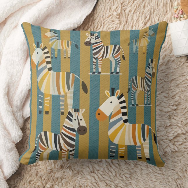 Cojín Decorativo Striped Zebra Kids Throw Pillow (Manta)