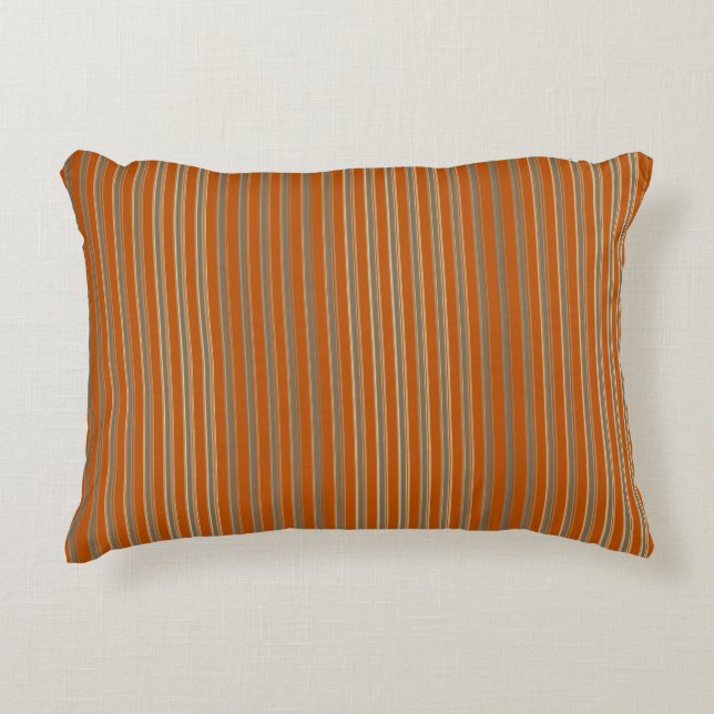 Cojín Decorativo Stripes Beige Orange (Anverso)