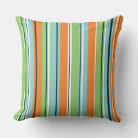 Stripey Vertical Design Green Blues Naranja y blan