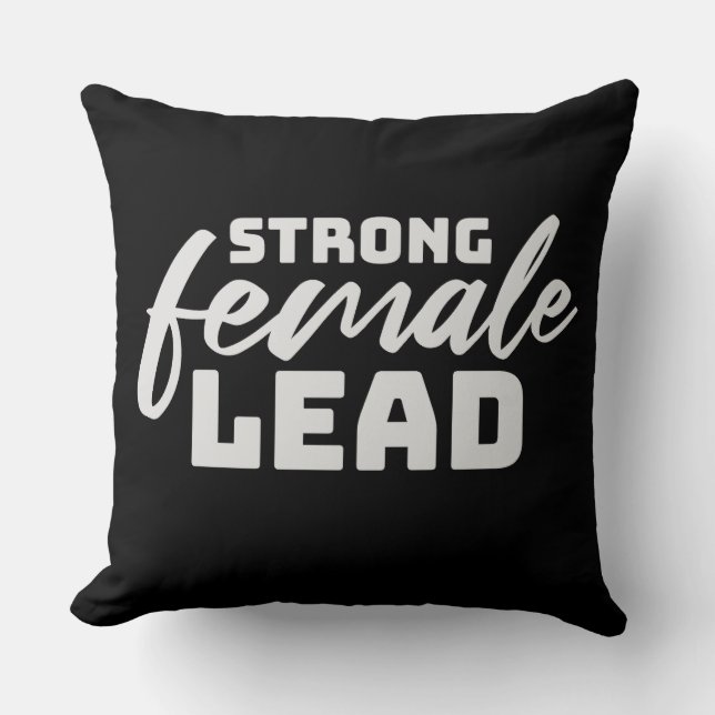 Cojín Decorativo Strong Female Lead Feminist Empowerment Quote Logo (Anverso)