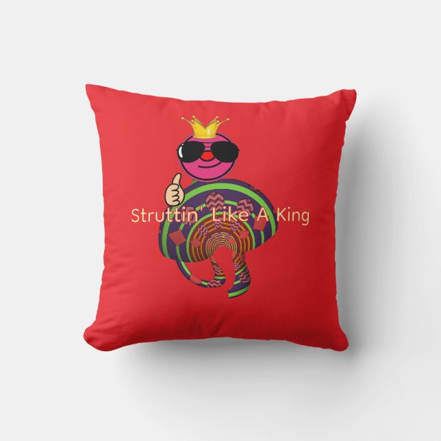 Cojín Decorativo Struttin 'como un rey rojo (Anverso)