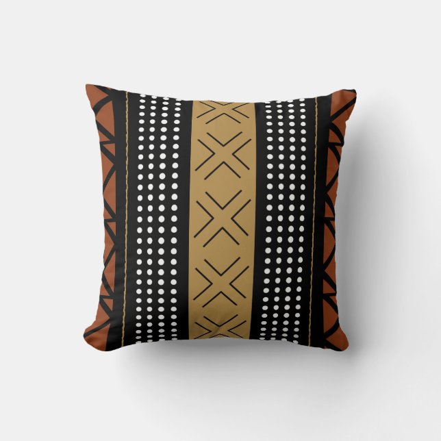 Cojín Decorativo Stunning African Bogolan Inspired Throw Pillow (Anverso)