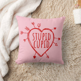 Cojín Decorativo Stupid Cupid Heart With Arrows Funny Sarcastic