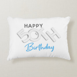 Cojín Decorativo Stylish Happy 50th Birthday Typography