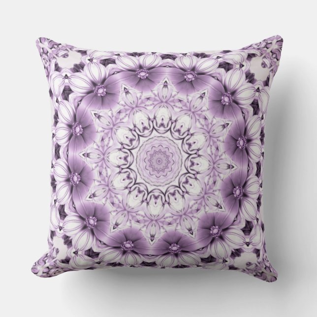Cojín Decorativo Stylish Purple Flowers Throw Pillow (Anverso)