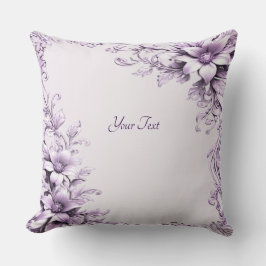 Cojín Decorativo Stylish Purple Flowers Throw Pillow