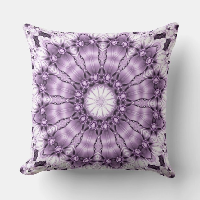 Cojín Decorativo Stylish Purple Flowers Throw Pillow (Anverso)