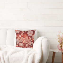 Cojín Decorativo Stylish Vintage Floral Lace red and white