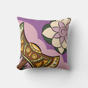 Cojín Decorativo Stylized Axe and Flower Design