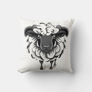 Cojín Decorativo Stylized Ram Illustration with Curly Fleece