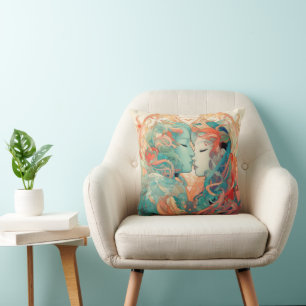 Cojín Decorativo Su Amor, Su Camino Arte de estilo art déco de b