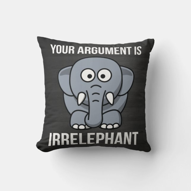 Cojín Decorativo Su discusión es Irrelephant (Anverso)