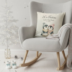 Cojín Decorativo Su Gemelar Pingüino Baby Shower Invierno Maravilla