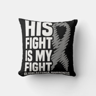 Cojín Decorativo Su Lucha Es Mi Glioblastoma Gris Ribbon GBM