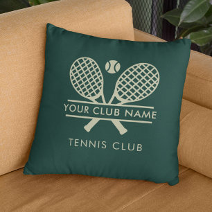 Cojín Decorativo Su nombre de club de tenis Oficina de país del equ