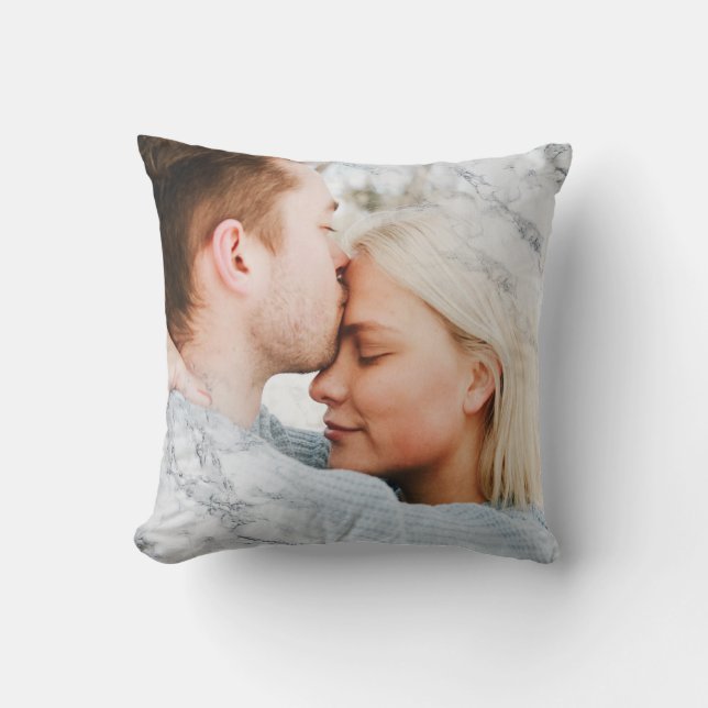 Cojín Decorativo Su Personalizado fotográfico Marble blanco (Anverso)